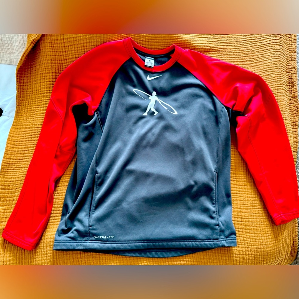 Nike Sweatshirt Mens Large Red Crewneck Therma Fit Swingman Ken Griffey Jr MLB